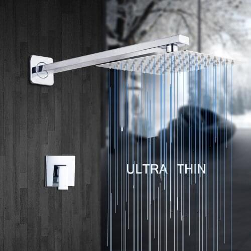 Luxury led CHROME Wall Mounted Bathroom Rainfall shower faucet Set head & hand shower Shower Sets