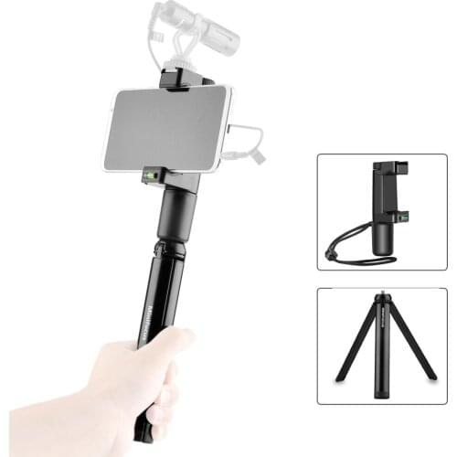 Smartphone Rig Filmmaker Grip Handle Tripod with Cold Shoe Mount Adjustable Phone Clip Holder for Vlogging Video Filming Kit