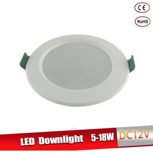 DC 12V Led Downlight 5W 9W 12W 15W 18W Led Recessed Grid Downlight Cold White 6500K Round LED Panel Light