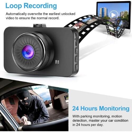 1 Set Dash Camera Wide Angle Multi-function 1080P 3-Inch Ultra HD-compatible Car Dash Cam for Vehicles Loop Recording Dash Cam