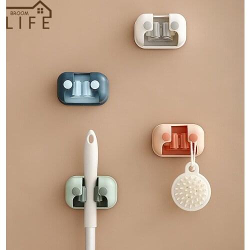 Waterproof Bathroom Hook Mop Storage No Punching Plastic Towel Head Rope Organizer Kitchen Utensil Storage Household Accessories