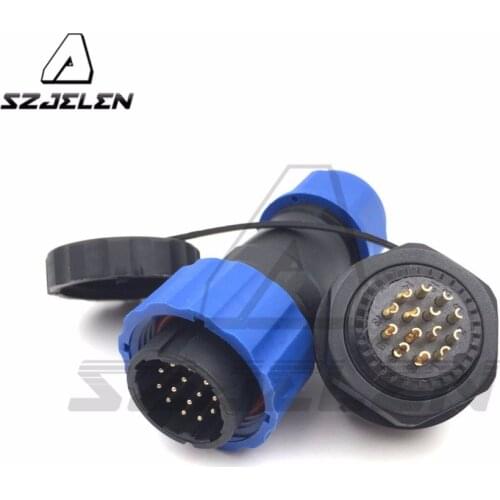 SD20TP-ZM , 14pin waterproof connectors , IP68, Waterproof plug socket 14-pin power cable panel mount
