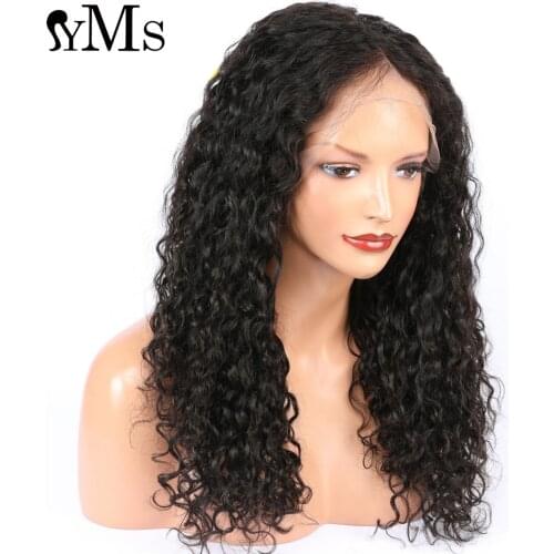 YMS Wigs Brazilian Curly Human Hair Lace Wigs Pre Plucked Lace Frontal Wigs Remy Hair Curly Lace Front Wig For Black