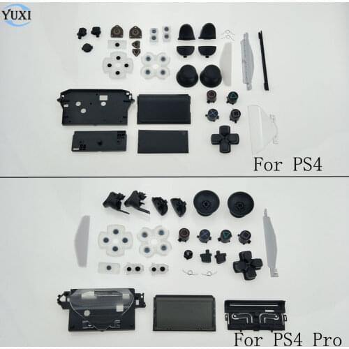 YuXi Full housing Conductive adhesive & D-Pad Circle Square Triangle X Button set For Sony Playstation 4 PS4 Pro Controller