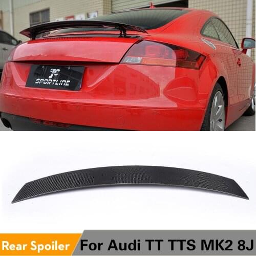 Carbon Fiber Rear Spoiler for Audi TT TTS MK2 8J 2008 - 2014 Tail Trunk Boot Lid Lip Wing Spoiler FRP Unpainted