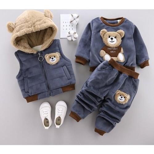 Winter cotton-padded jacket suit for girls with cotton