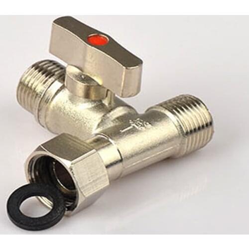 1 PC 1/2'' BSP Male to Male to Female Tee Type Brass Plated Loose Joint Ball Valve Thick Pipe Fitting Connector for Water Faucet