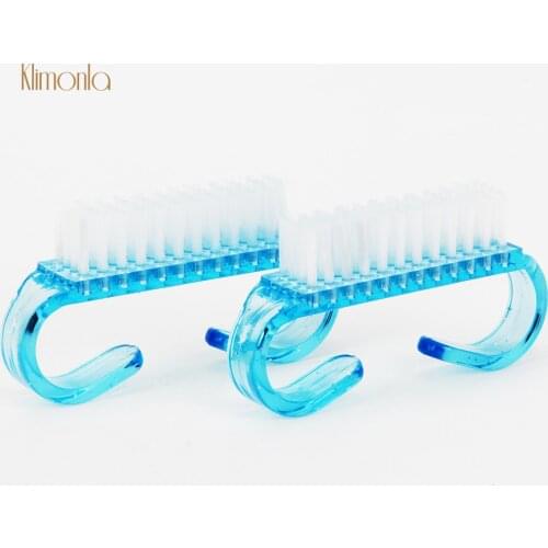 10Pcs/lot Light Blue Manicure Pedicure Brush Nail Cleaning Tools Transparent Nail Care Brushes Remove Dust Powder Cleaner Tool
