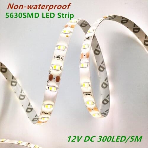 20M/Lot DC12V 5630 SMD 60Led/m No-Waterproof LED Strip light nature White Color 6500k + free shipping