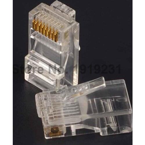 20PCS 8Pin RJ45 Modular Plugs Socket Network Ethernet Crystal Plug RJ45 Connector Adapter for Cat5/5e Cat6 Cable Plugs