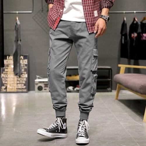 2021 New Cargo Pants Men Harem Pants Casual Multi-Pockets Trousers Mens Sweatpants Streetwear Casual Men Pants KSL-GZ1911 8XL