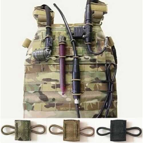 3pcs Elastic Webbing Loop PTT Binding Retainer Molle Storage Strap Ribbon Buckle