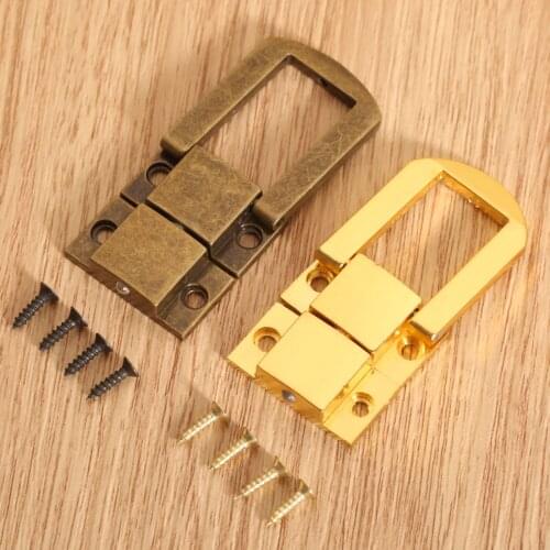 5PCS 30x24mm Antique Box Hasps Metal Lock Catch Latches for Jewelry Chest Box Suitcase Buckle Clasp Vintage Hardware Bronze/Gold