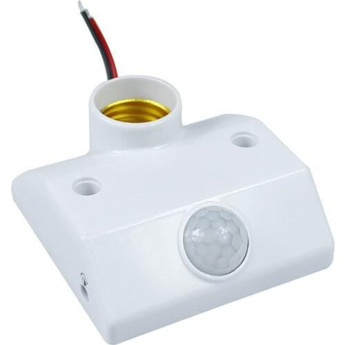LightInBox 2pcs/lot indoor LED Bulb Light E27 Base Automatic Body Infrared IR Sensor PIR Motion Detector E27 Holder Socket