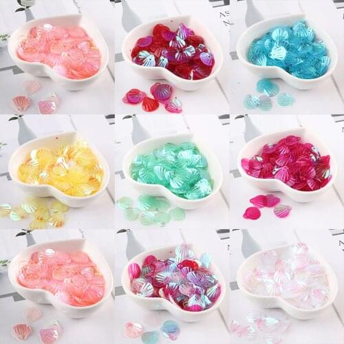 13mm Sequins Cute Shell Shape Transparent Colorful Sewing Wedding Dress Accessories Paillettes Decoration DIY Material 120PCS