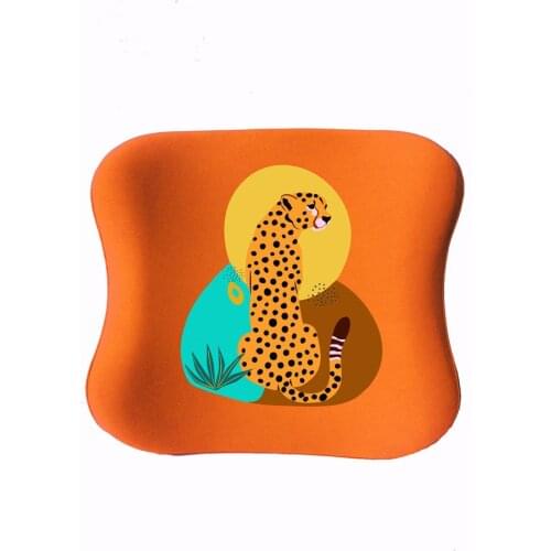 Custog Memory Foam Kids-Young Visco Waist Support Back Pillow For Study Chair Orthopedic Health Care Pad Leopard