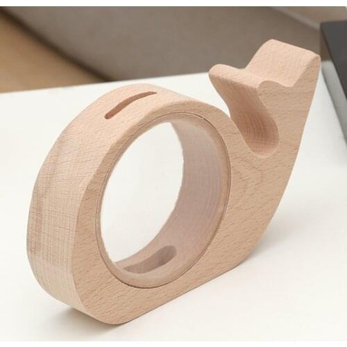 Transparent Wooden Money Coins Storage Box Animal-Shaped Piggy Bank Whale Glass Piggy Bank(Whale)