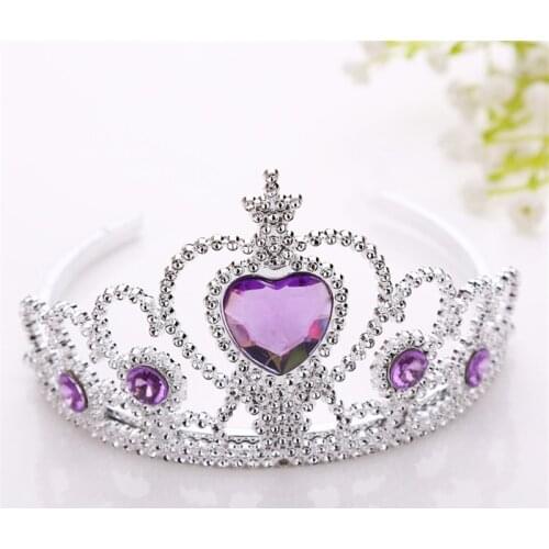 Childrens Crown Princess Headdress Boys Girls Rhinestone Hair Accessories Tiaras Headband Plastic Hair band Jewelry