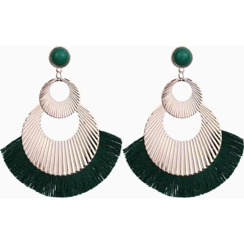 Statement Black Tassel Earrings For Women Bohemian Earings Fashion Jewelry Black Wedding Fringe Bridal Alloy Earrings