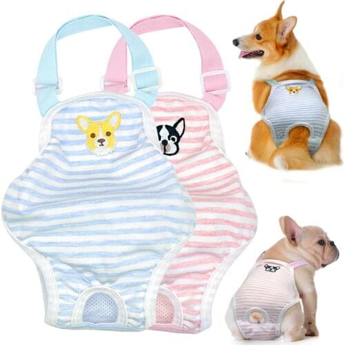 Cute Pet Physiological Pants Underwear Dog Clothes Cotton Puppy Dog Cat Diaper Strap Briefs Female Dog Sanitary Panties Shorts