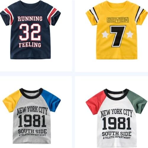 T-shirt with digital Short Sleeve for boys girl Childrens 2 to 8 years tops for summer Printed clothes fashion t-shirts cotton