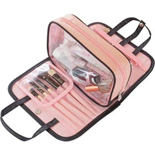 HHYUKIMI New color matching PVC cosmetic bag two-piece makeup organizer Travel portable cosmetics Storage bag
