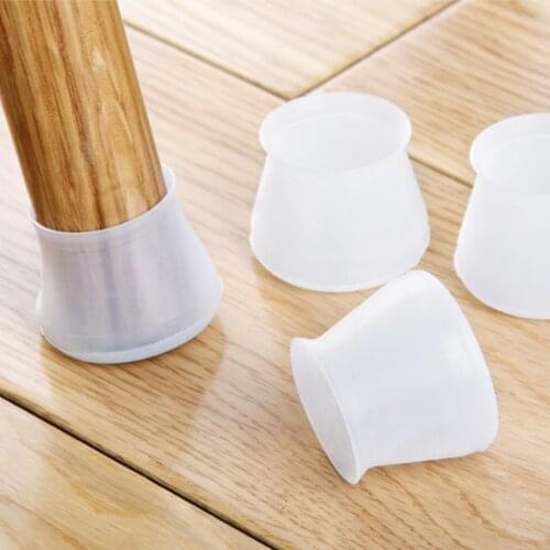 Round Silicone Chair Leg Caps Non-slip Table Foot Dust Cover Socks Floor Protector Pads Furniture Leveling Feet Anti-Noise