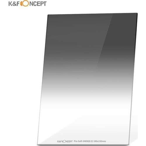 K&F Concept 100X150mm Soft Grad ND8 Square Neutral Density Filter 3 Stops Multi Coated Compatible with Cokin Z Holder