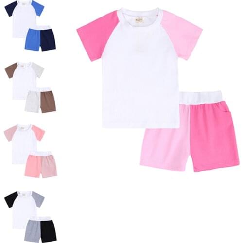 Summer New Style Tracksuits for Children Baby Boy Girls Clothing Sets Contrast Color Shorts for Girls Teens Loungewear Set 2pcs