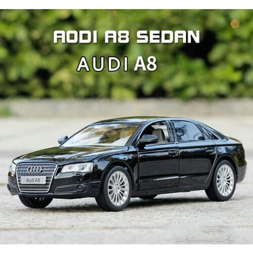 1:32 Audi A8 Alloy Car Model Original Sound And Light Pull Back Car Simulation Childrens Toy Car Decoration Boy Gift Collection