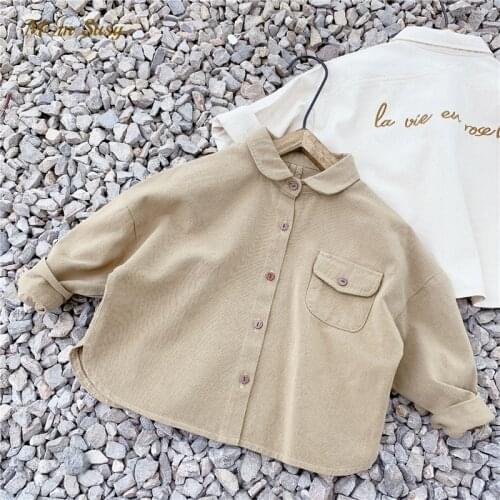 Fashion Baby Girl Boy Shirt Cotton Infant Toddler Child Blouse Thick Loose Outwear Spring Autumn Baby Casual Clothes 1-7Y