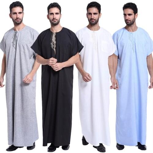 Islam jubba thobe for muslim men arab clothing men dubai arabic dress men djellaba homme pakistan black robe djellaba men