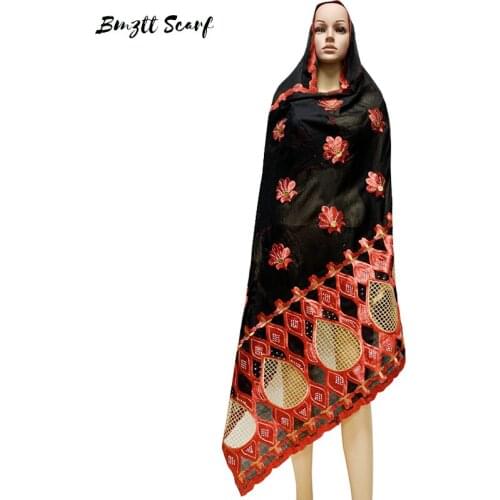 Muslim Fashion Embroidered Diamond Scarf Type Scarf Outdoor Prayer Ramadan Wrap Scarf Shawl 200*100cm BM-156