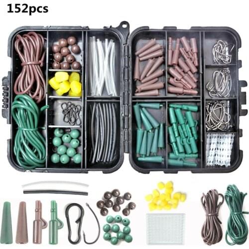 152 Pcs/Set Fishing Accessories Set Hose+ Pin+ Fixed Fishing Line+ Crank Hook Fishing Gear Set Sea Tackle Fishing Tools
