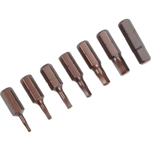 Uxcell Hex Bits Set 7pcs 1/4 Inch Hex Shank Magnetic Hexagonal H1.5-H6 Screwdriver Bit Set 25mm Length S2 Screw Driver Kit Tools
