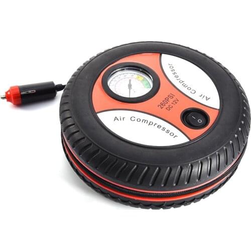 Portable Electric Mini Tire Inflator Air Compressor Car Auto Pump 260PSI DC 12V Cigarette Lighter 120-150 W Car Accessories