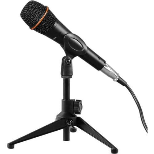 GHH Adjustable Microphone Stand Mic Desktop Table Tripod Holder W/ Mic Clip Strong Load-bearing Convenient Installation MI0423