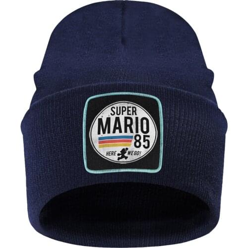 Super Mario 85 Print Beaines Man Hip Hop Streetwear Hedging Hat Gorras Autumn Winter Warm Hip Hop Skullies Beanie Knitted Cap