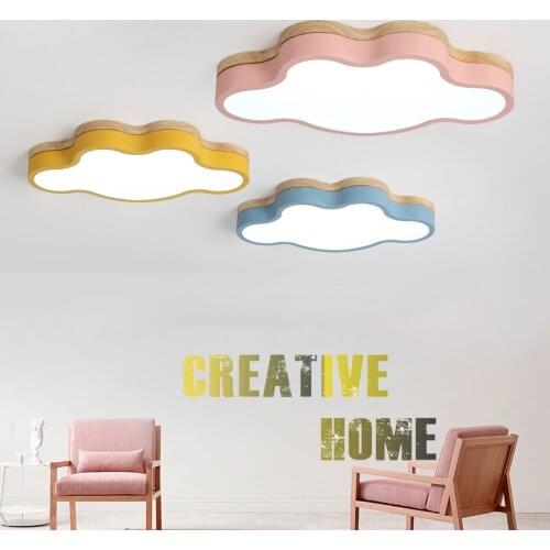Nordic Multicolor macaron iron art Solid oak led ceiling Light for Living room dining room Bedroom Led Ceiling lamp rust-proof