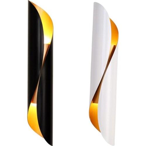 Modern Aluminium Wall Lamps 40cm 50cm Black Gold And White Gold Up And Down Indoor Wall Lights For Living Room Hallway Staircase