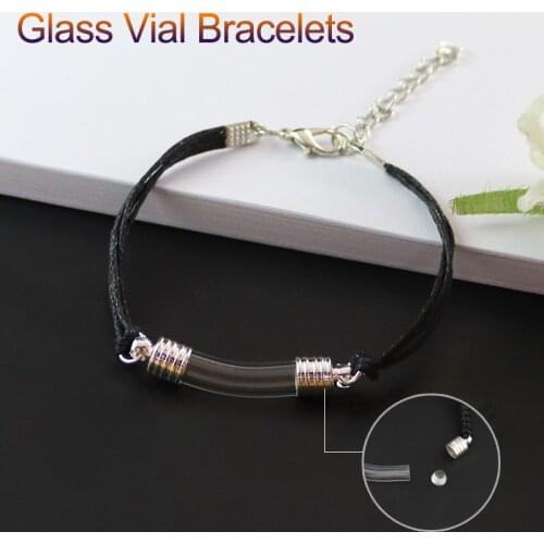 2PCS Glass Vial Pendant Bracelet Writing Name Wirte On Rice Fashion Jewelry Charm Bracelets Unique Gifts