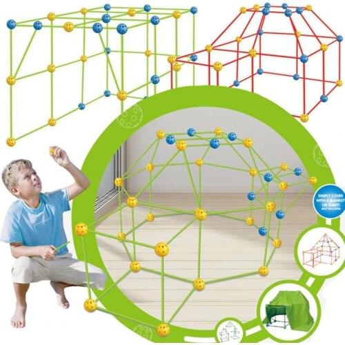 Building Toy Geometric Structure Hands-on Ability Plastic Fort Building Tent Toy Kids Educational Toys for Children Gifts