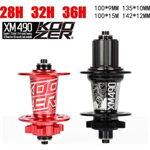 Koozer XM490 Hubs 4 Bearing 8 9 10 11S MTB Hub Rear 10*135mm 9*100mm 32H 36 Holes Disc Brake Mountain Bike Hub for Shimano HG