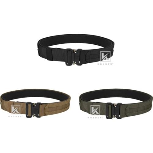 KRYDEX 1.75”& 1.5” Tactical Quick Release MOLLE Belt For Hunting Shooting Outdoor Rigger Duty 2 IN 1 Outer & Inner Nylon Belt