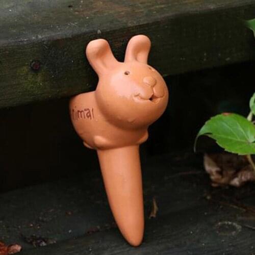 Terracotta Watering Spike Dropper Plant Animal Lovely Adjustable Ceramic Tool 12*8.5*5cm Cartoon Clay 2PACK Automatic