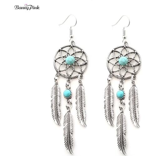 Vintage Alloy Leaf Tassel Dangle Earrings For Women Ethnic Alloy Long Pendant Drop Earrings Fashion Jewelry Pendientes Bijoux