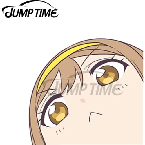Jump Time 13 x 12cm For Peeking Maru Car Accessories Stickers Sunscreen Decal Personality Creative Car Door Protector