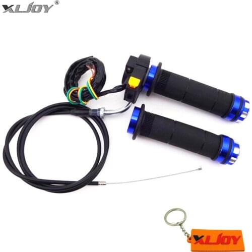 XLJOY Kill Switch Throttle Cable Blue Handle Grips For 50cc 60cc 80cc Push Bike Motorized Bicycle