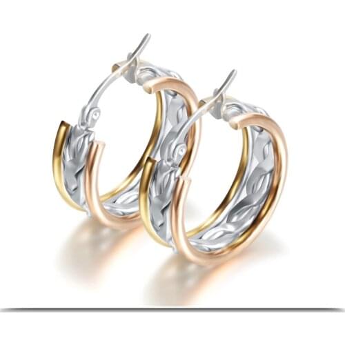 316L Stainless Steel Circle Wide Hoop Earrings For Women Prevent Allergy Round Femme Loop Earring With Gold Fashion Jewelry