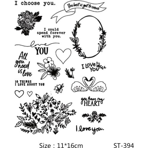 ZhuoAng Garland Swan Heart-shaped Clear/Seals Stamps For DIY Scrapbooking/Card Making/Album Decorative Silicon Stamp Crafts